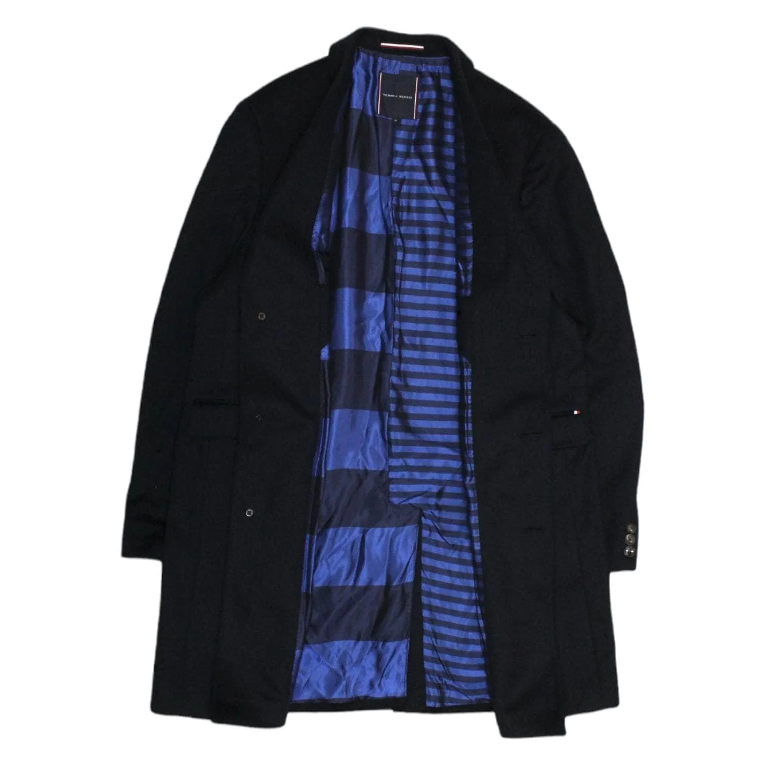 Tommy Hilfiger Navy Wool Coat 3/4