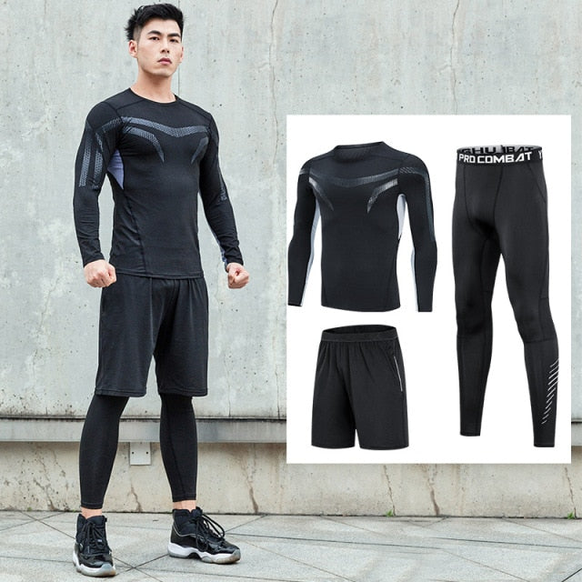 Tracksuit Compression Fitness Workout Sportswear Set (5pcs)