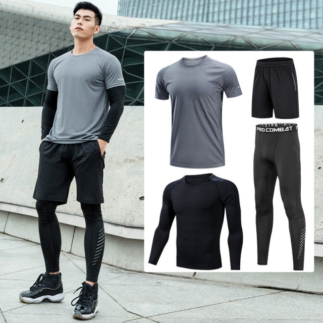 Tracksuit Compression Fitness Workout Sportswear Set (5pcs)