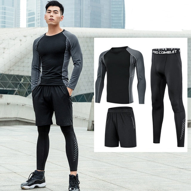 Tracksuit Compression Fitness Workout Sportswear Set (5pcs)