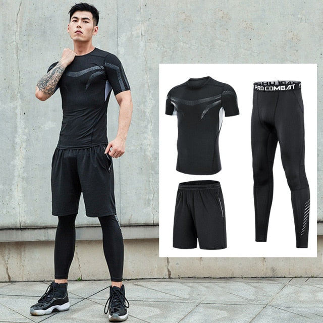 Tracksuit Compression Fitness Workout Sportswear Set (5pcs)