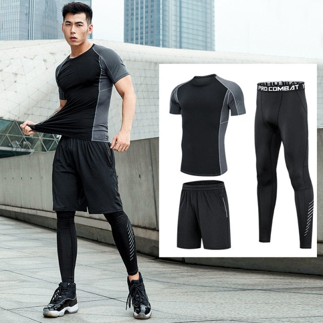 Tracksuit Compression Fitness Workout Sportswear Set (5pcs)