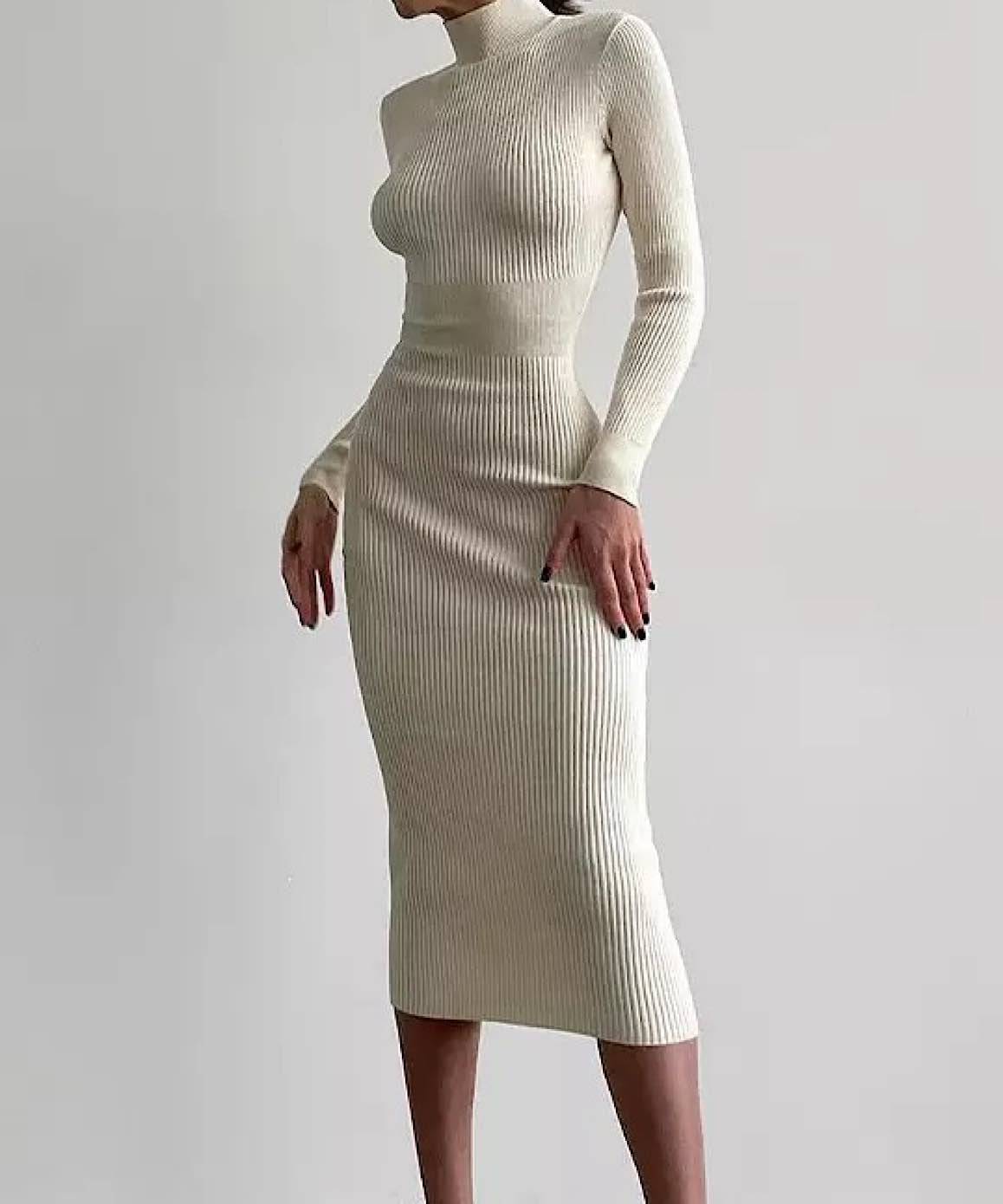 Turtleneck Bodycon Midi Dress