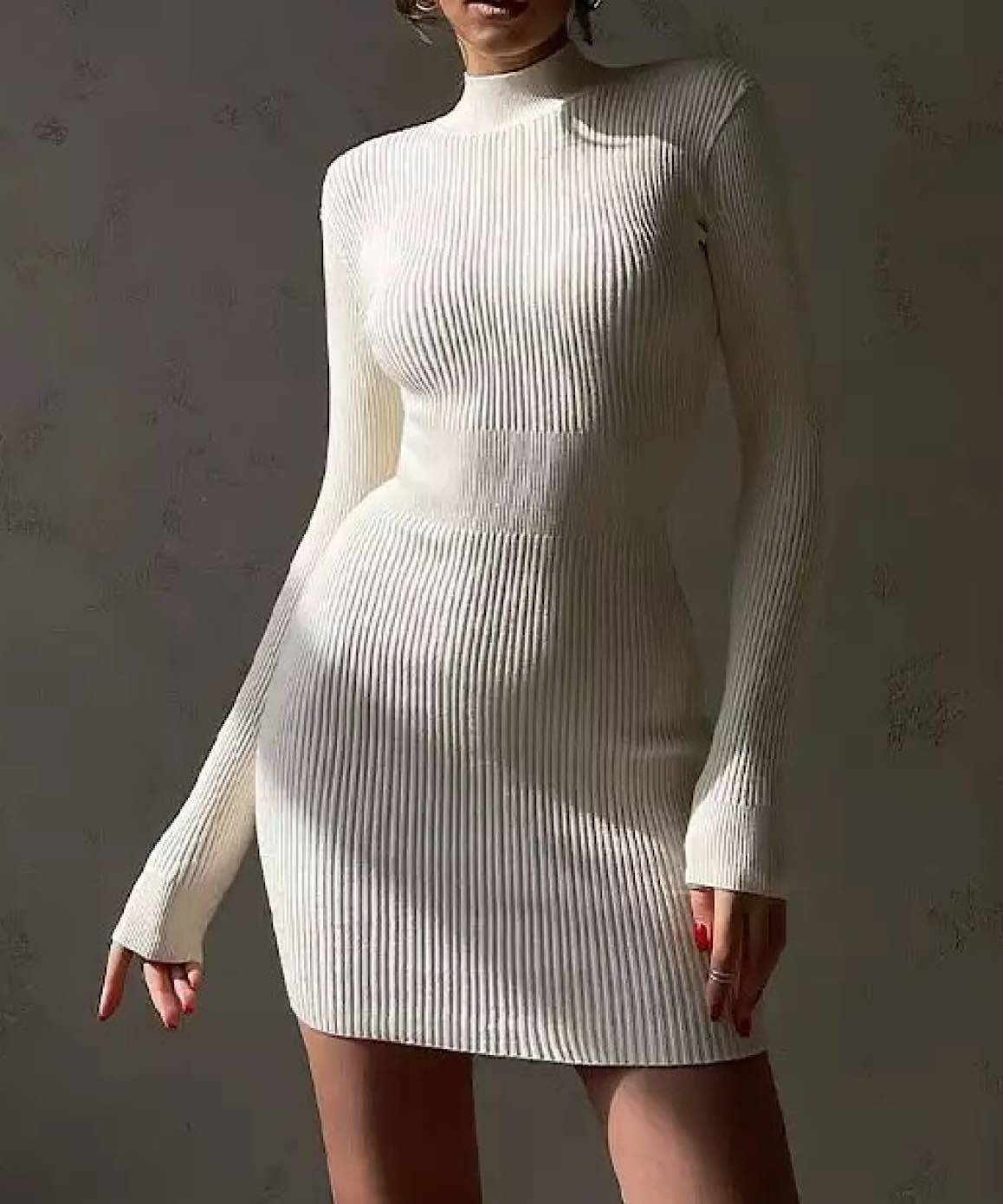 Turtleneck Bodycon Midi Dress