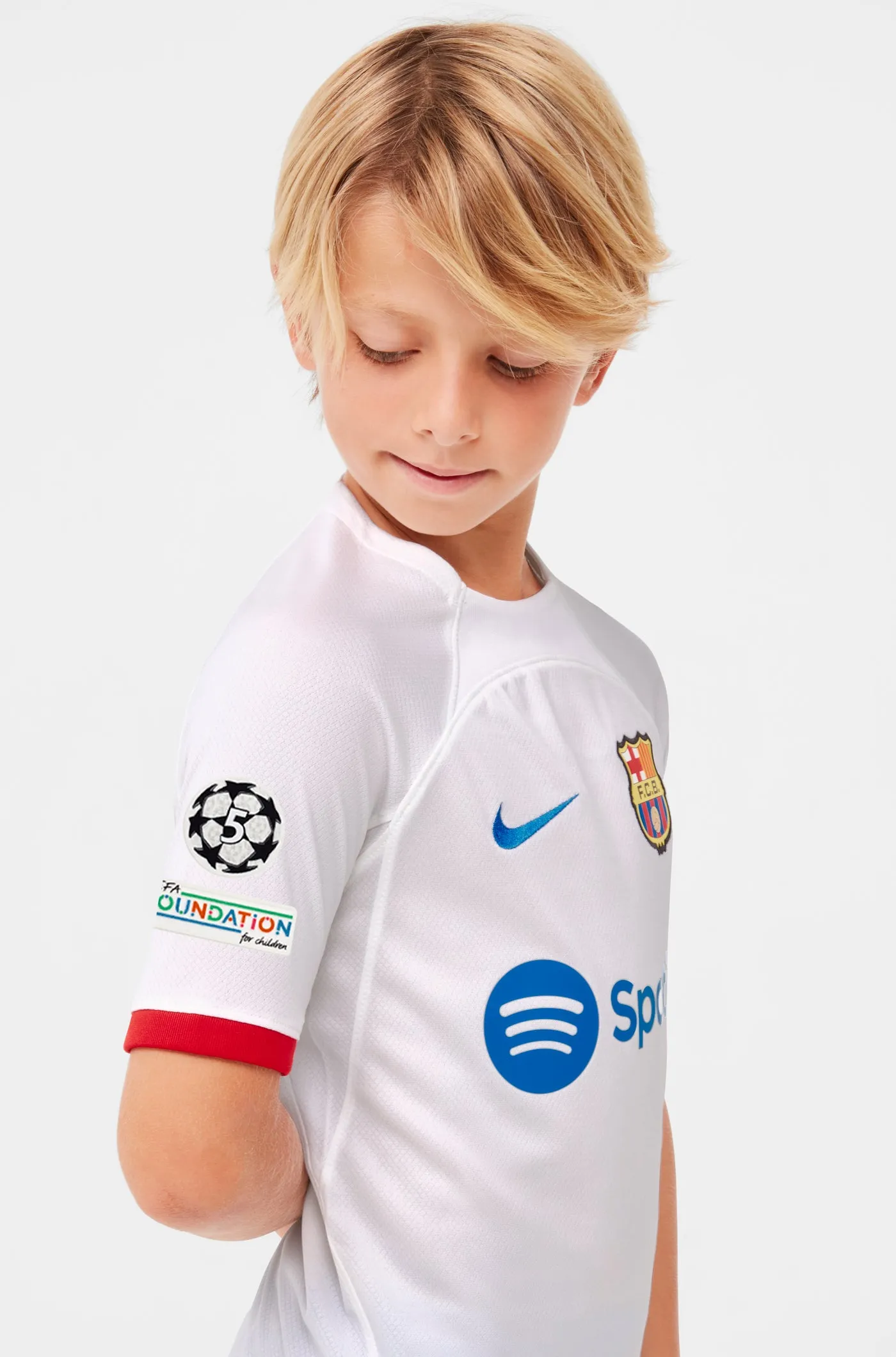 Junior UCL FC Barcelona Away Shirt 23/24 - KOUNDE