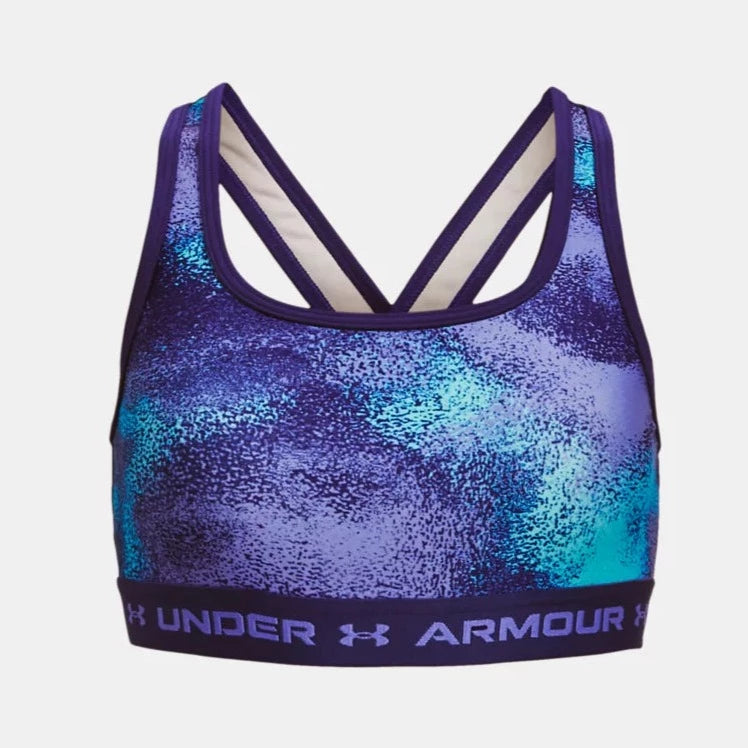 Under Armour Sonar Blue Crossback Printed Sports Bra