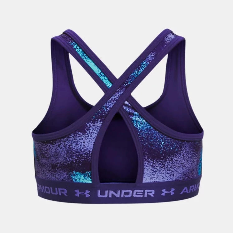 Under Armour Sonar Blue Crossback Printed Sports Bra