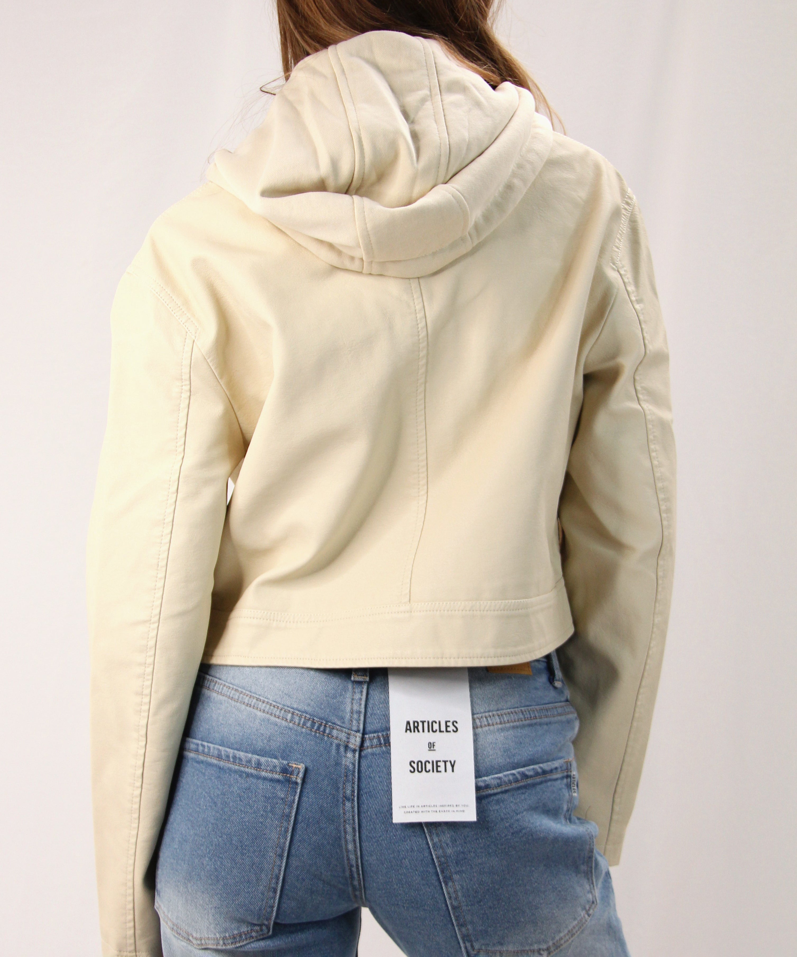 Vegan Cream Leather Jacket