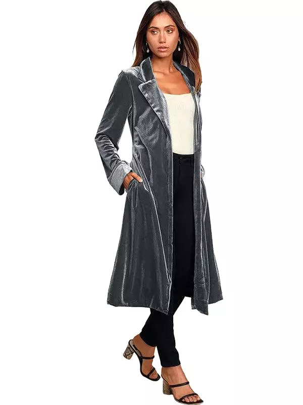 Velvet Blazer Coat for Women