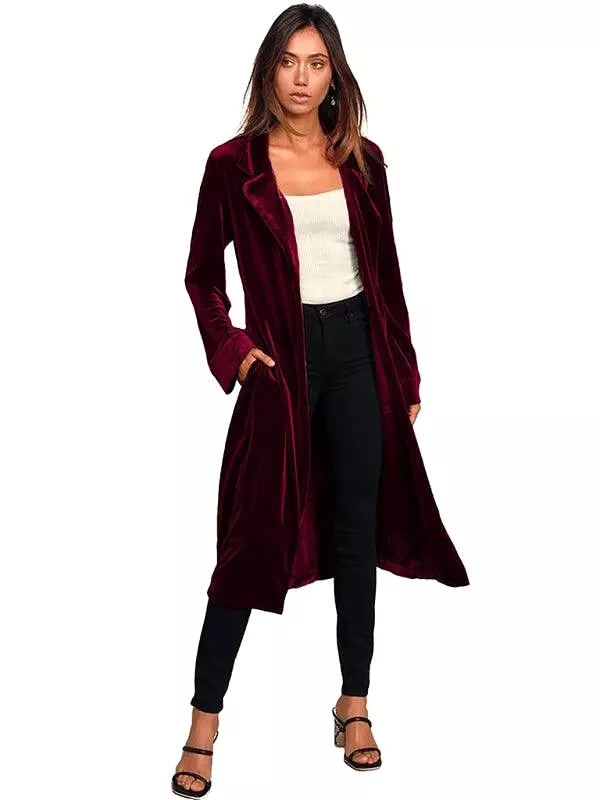 Velvet Blazer Coat for Women