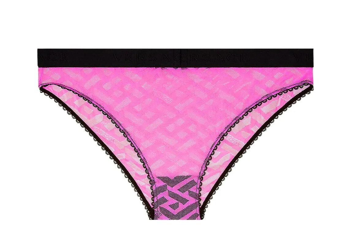 Versace La Greca Pattern Sheer Underwear