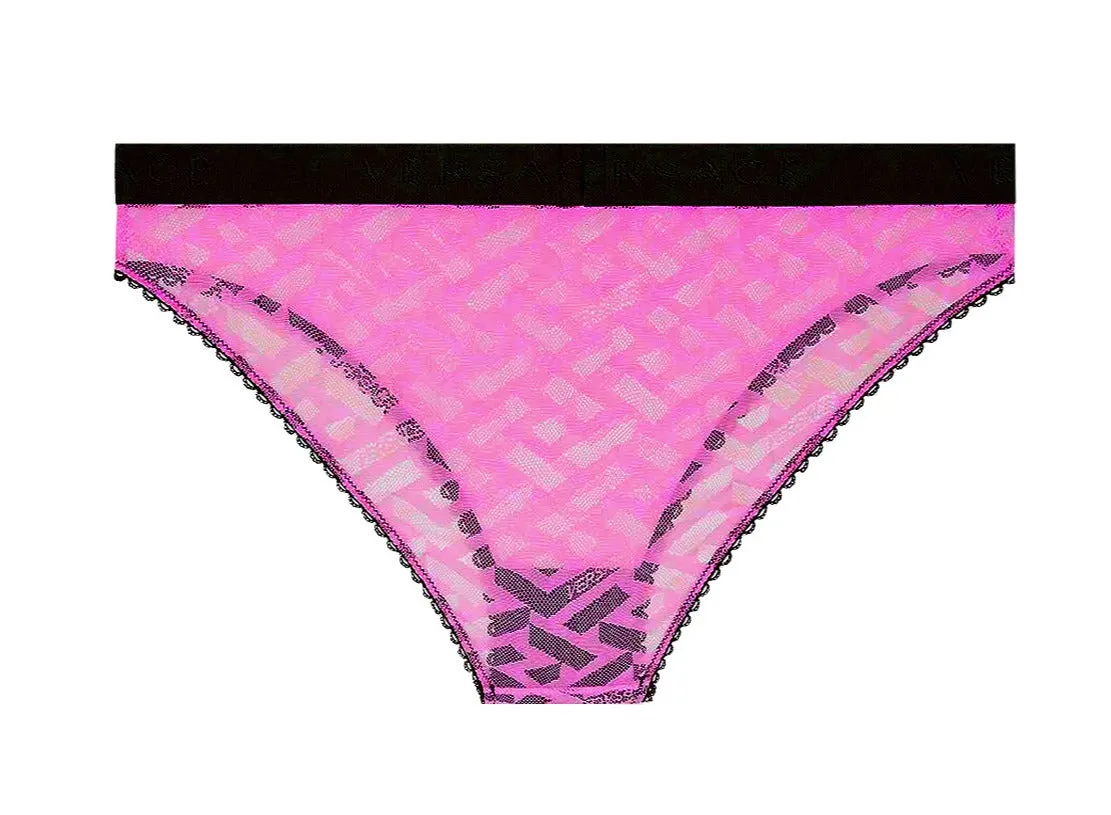 Versace La Greca Pattern Sheer Underwear