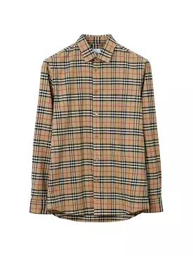 vintage check pattern shirt