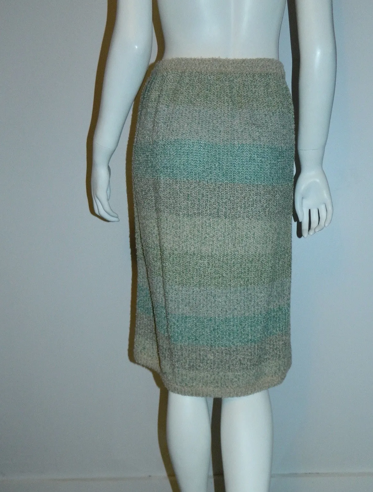 Vintage MISSONI Knit Suit 1980s Pencil Skirt Sweater Cardigan Jacket Boucle Weave S