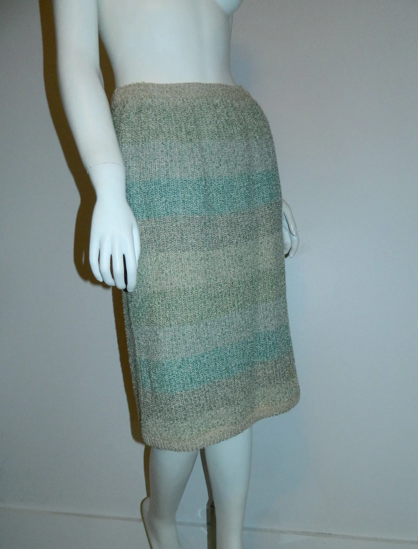 Vintage MISSONI Knit Suit 1980s Pencil Skirt Sweater Cardigan Jacket Boucle Weave S