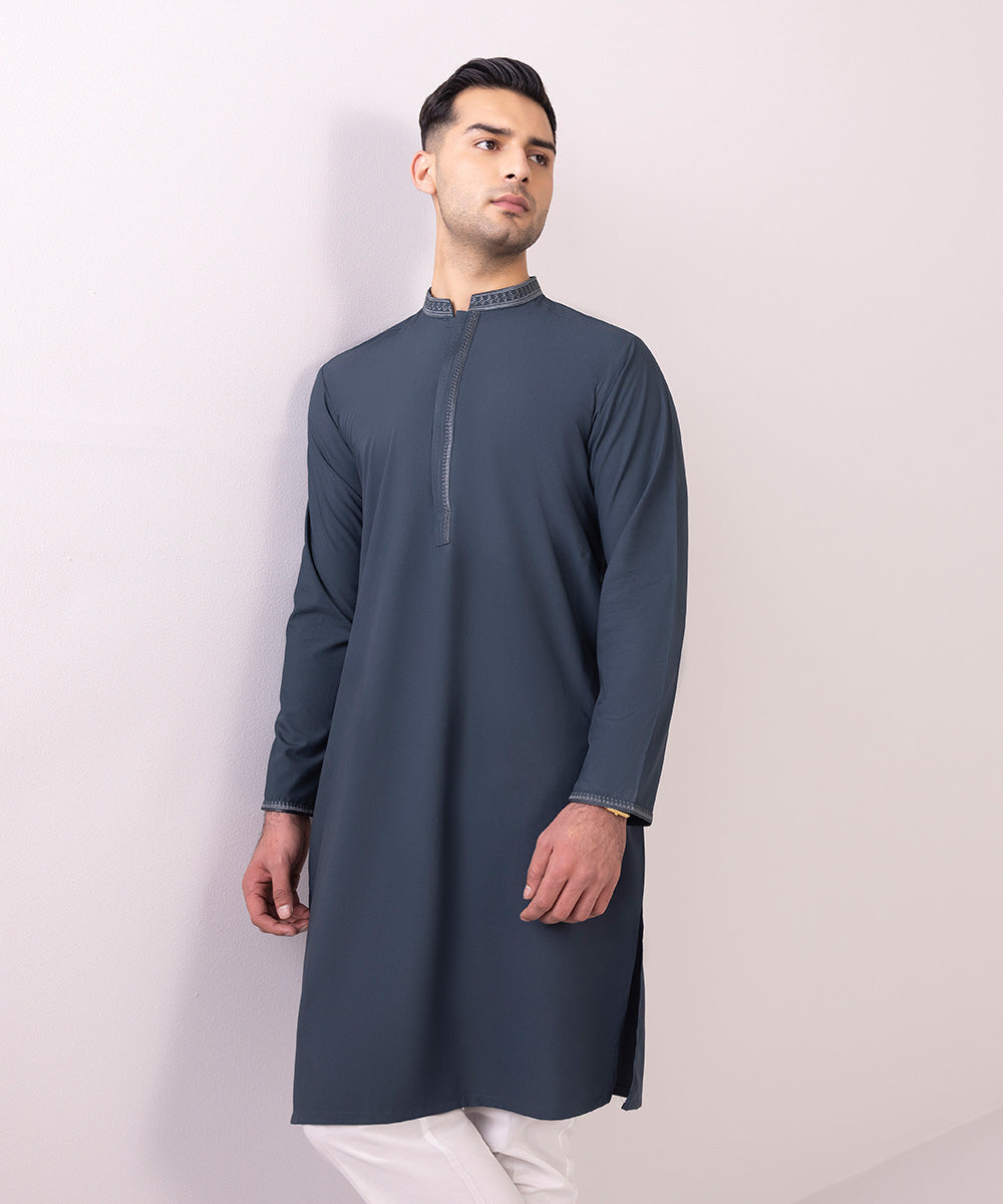 Wash & Wear Kurta with Embroidery