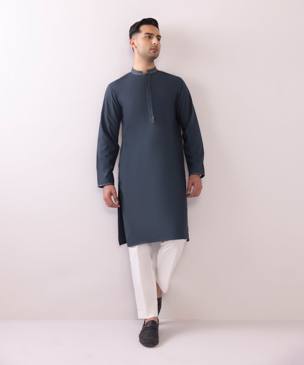 Wash & Wear Kurta with Embroidery