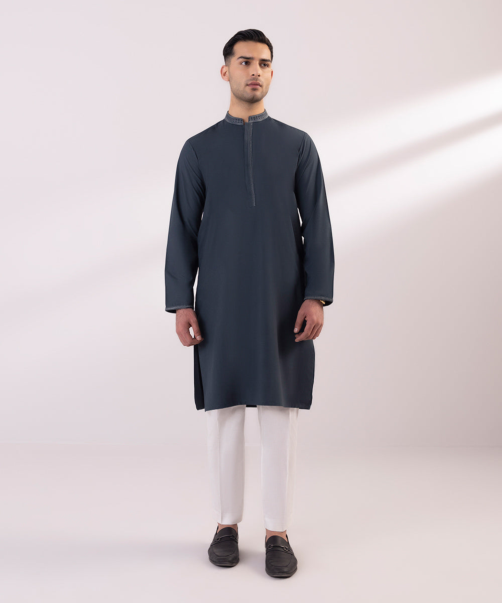 Wash & Wear Kurta with Embroidery