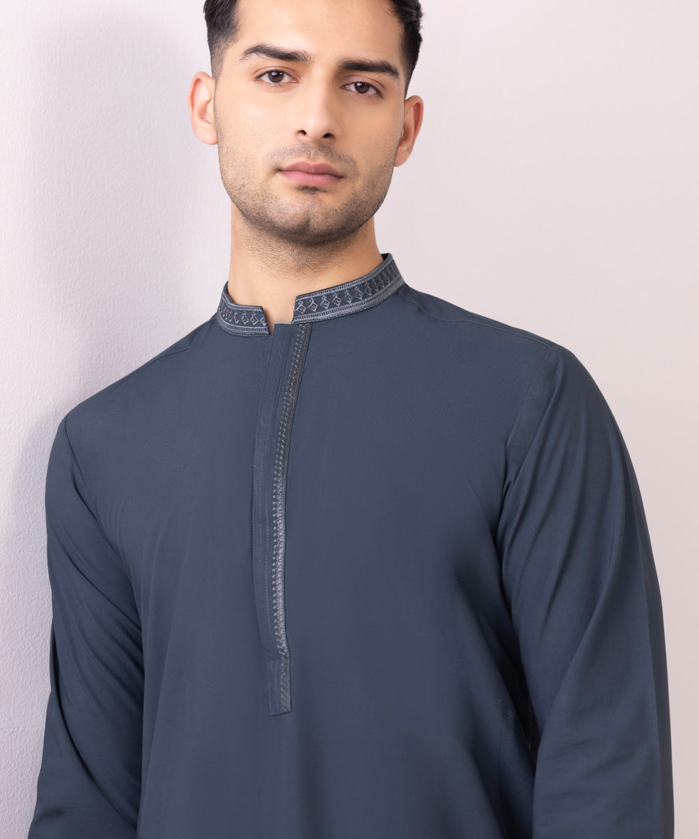 Wash & Wear Kurta with Embroidery