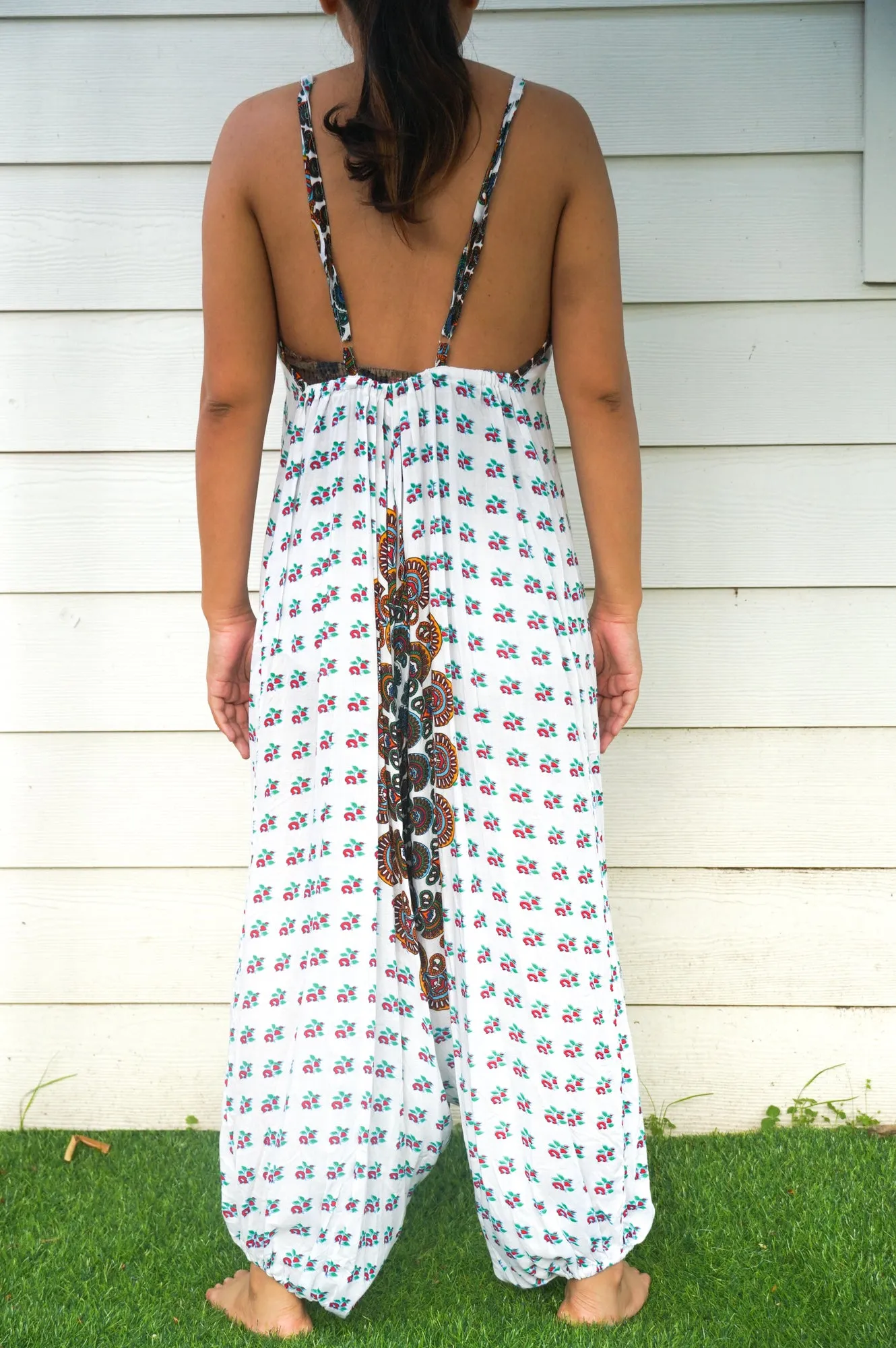 Boho Jumpsuits, Rompers, Festival Outfits in White Chakra Style