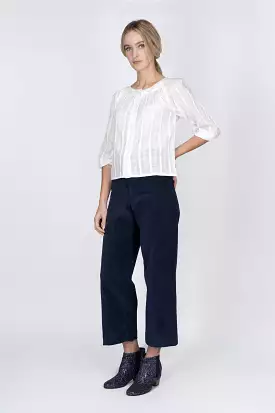 White cotton-jacquard shirt