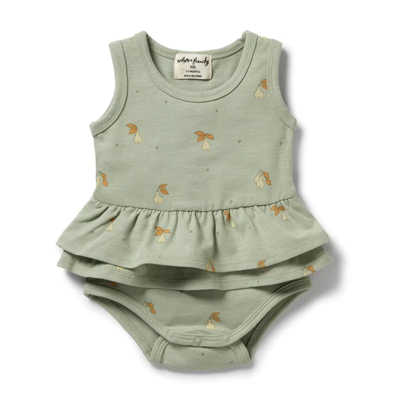 Wilson & Frenchy - Organic Ruffle Bodysuit - Perfect Pears - Shop Now!