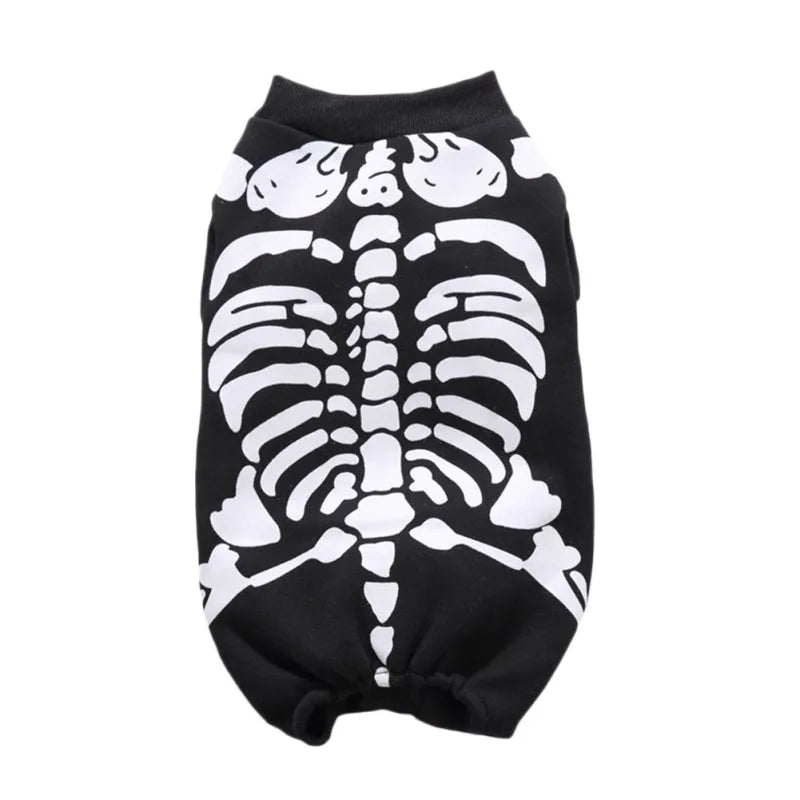 Winter Dog Clothes Skeleton Costumes Halloween Pet Cosplay Coat Puppy Fleece Jacket Party Apparels