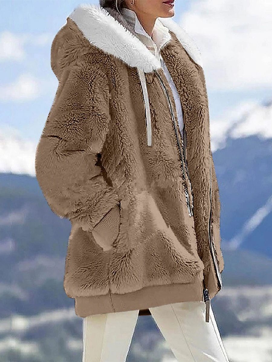 Winter Fleece Jacket for Women - Sherpa Lined, Stylish, and Windproof