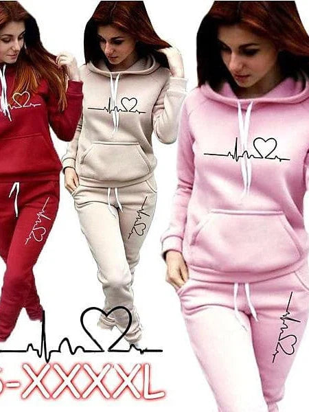 Winter Pink Khaki Fleece Activewear Set