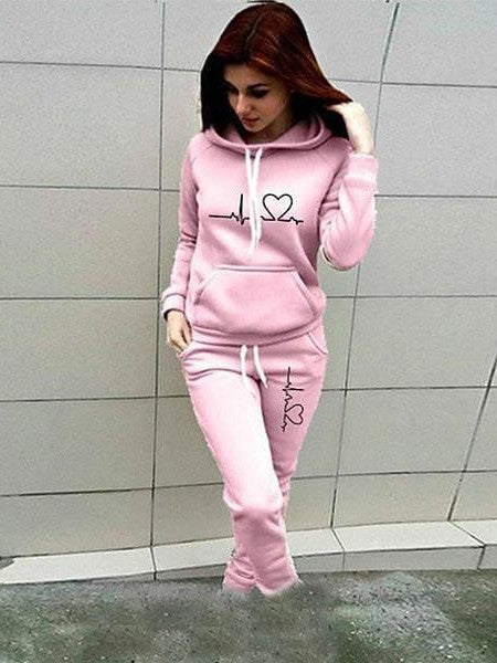 Winter Pink Khaki Fleece Activewear Set