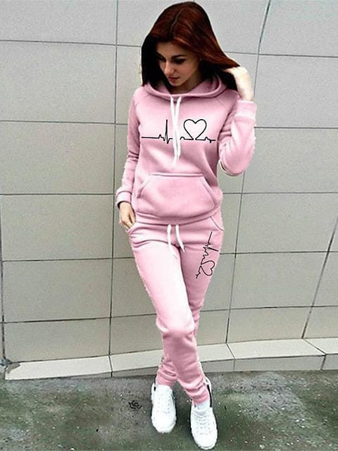 Winter Pink Khaki Fleece Activewear Set