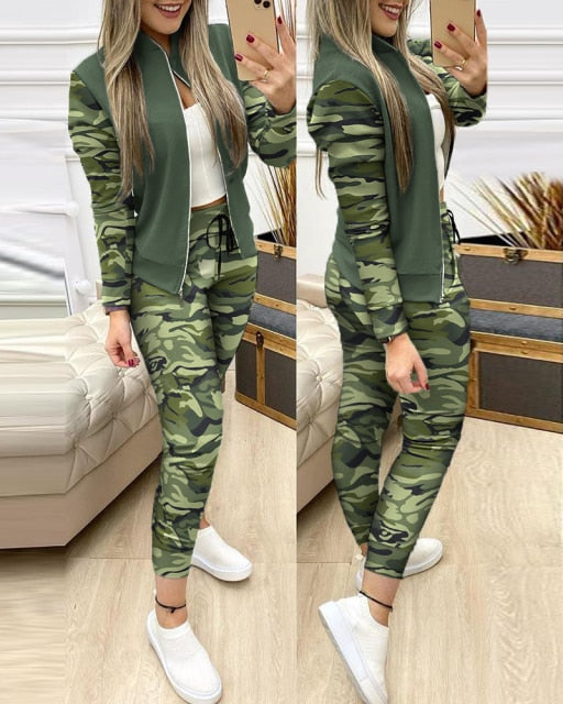 Women's Active Sweatsuit Set - Long Pants and Sweatshirt Sportswear