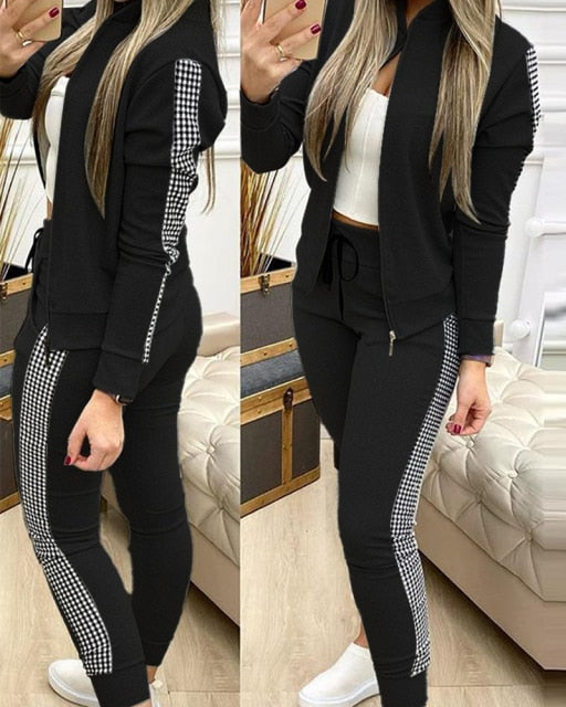 Women's Active Sweatsuit Set - Long Pants and Sweatshirt Sportswear