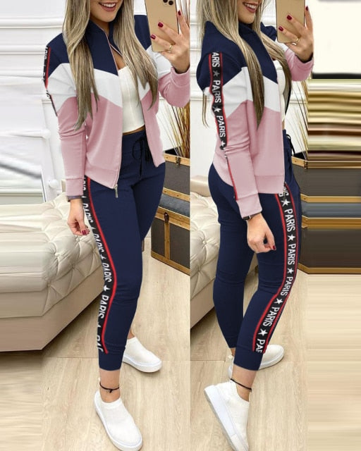 Women's Active Sweatsuit Set - Long Pants and Sweatshirt Sportswear