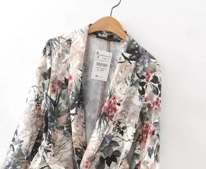 Women's Vintage Floral Blazer - Casual Style - Floral Print