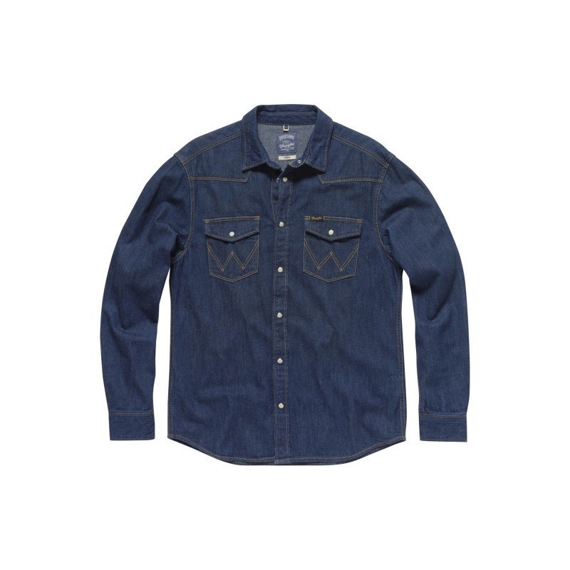 Wrangler Classic Western Shirt - Dark Indigo - Casual Fit