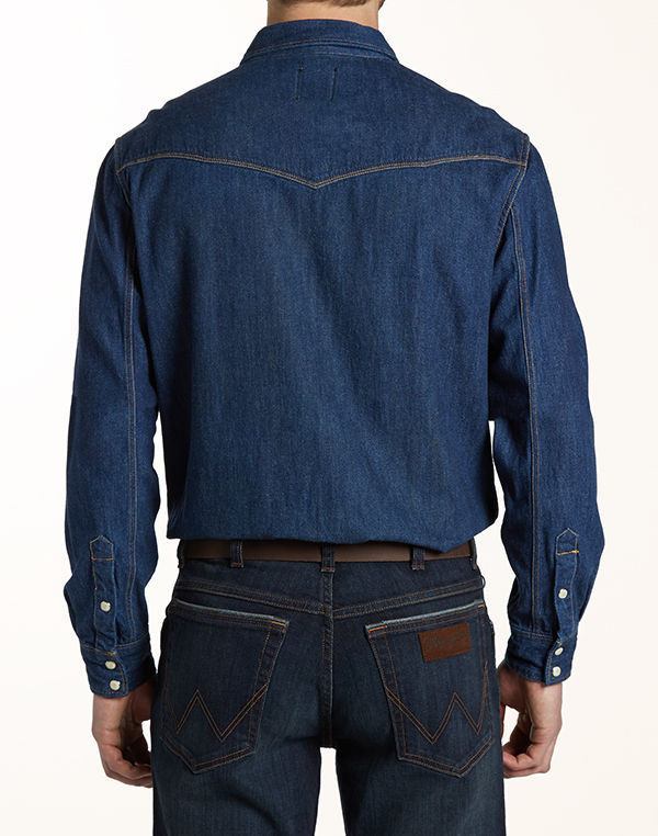 Wrangler Classic Western Shirt - Dark Indigo - Casual Fit