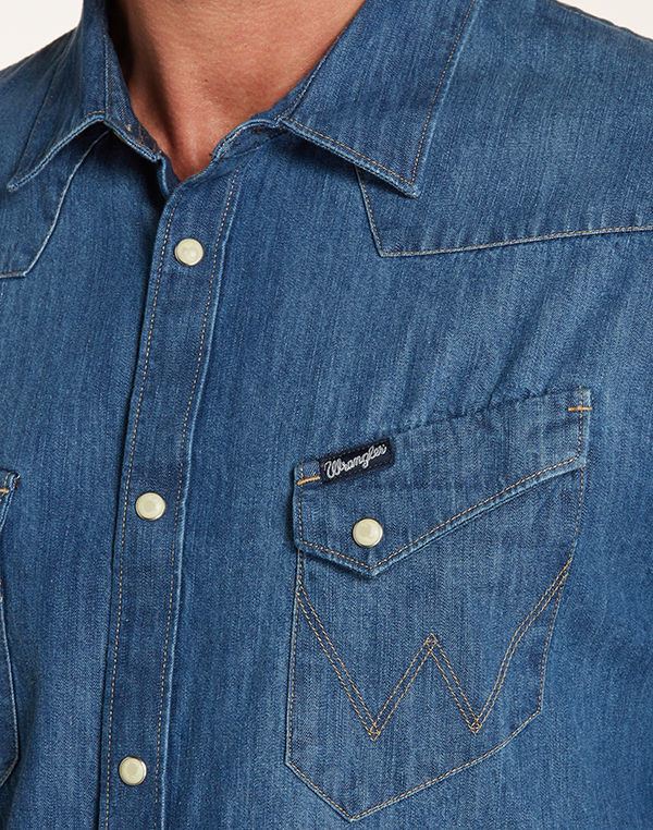 Wrangler Western Shirt Indigo Regular Fit