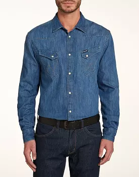 Wrangler Western Shirt Indigo Regular Fit