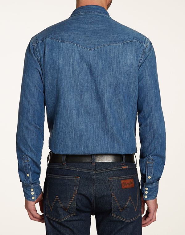 Wrangler Western Shirt Indigo Regular Fit