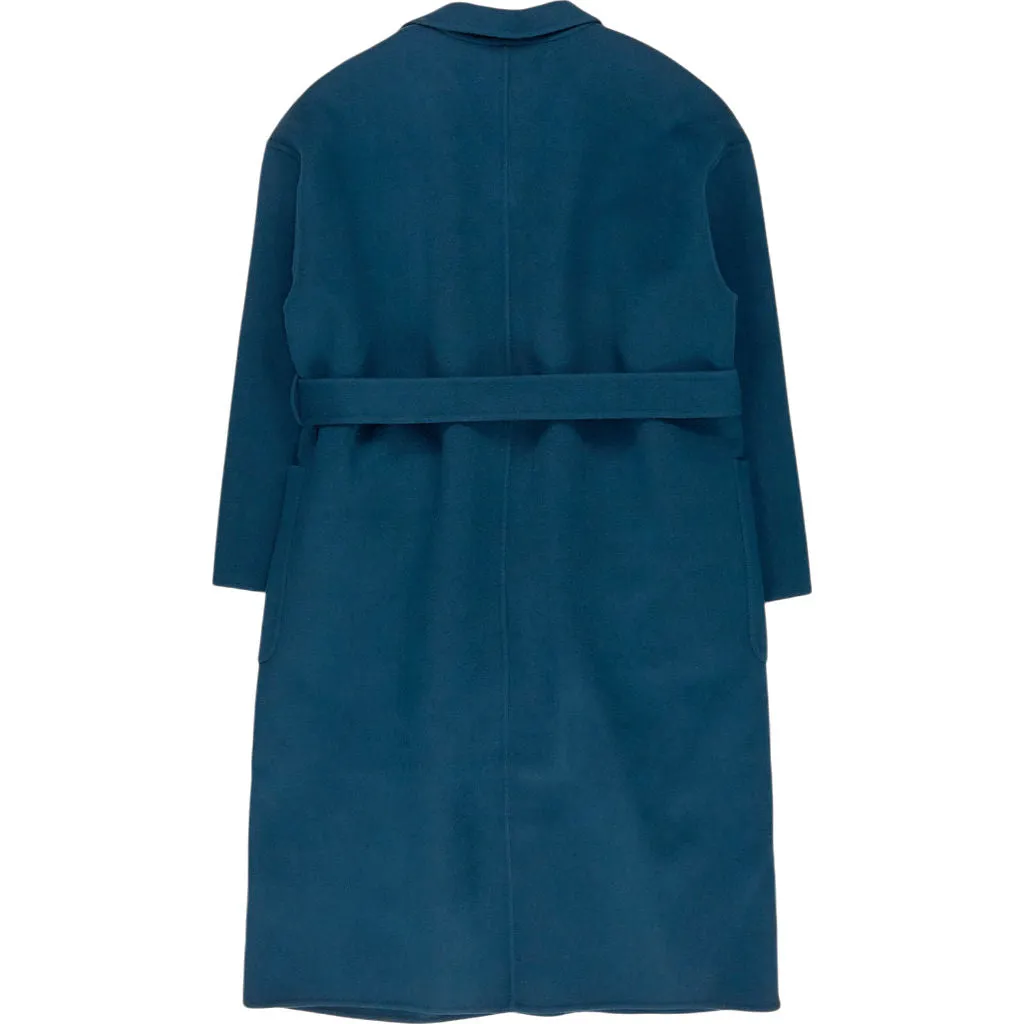 Wyse Teal Belted Coat Diane Double-Faced