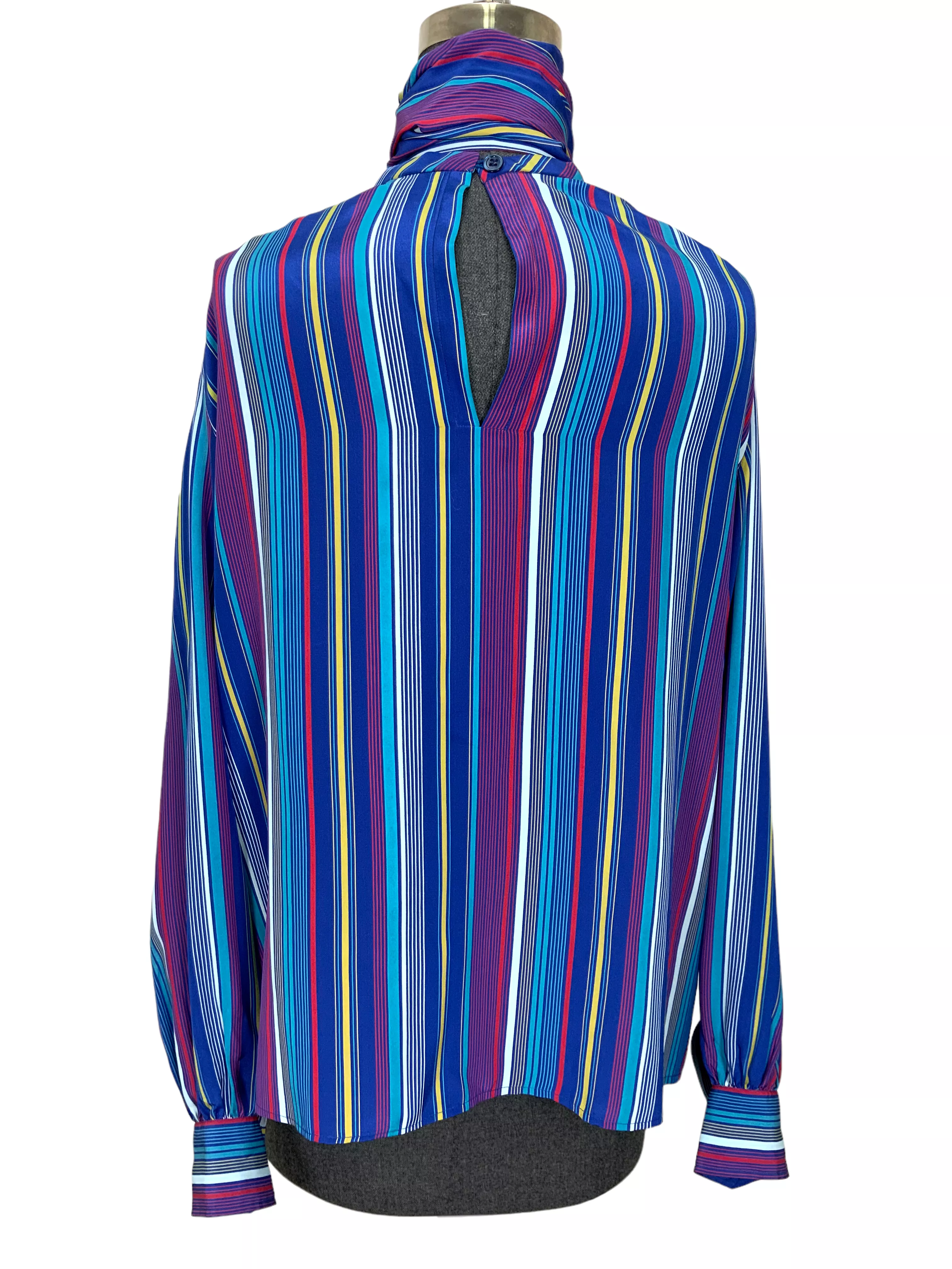 YSL Striped Button Down Shirt Blouse - Size M - Yves Saint Laurent