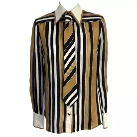 Zimmermann Silk Striped Shirt with Tie Extra Small