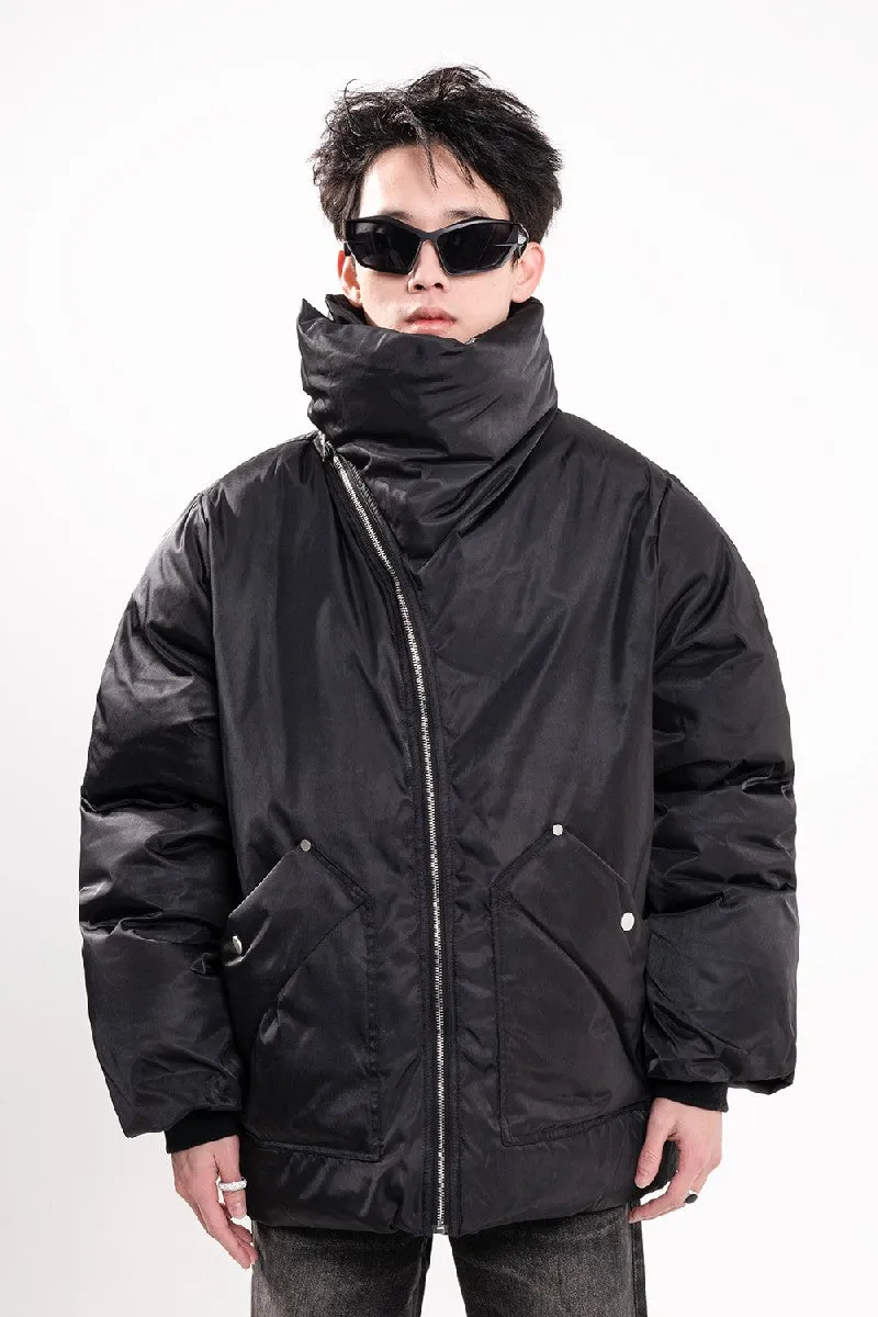 Zip Front Irregular Puffer Jacket