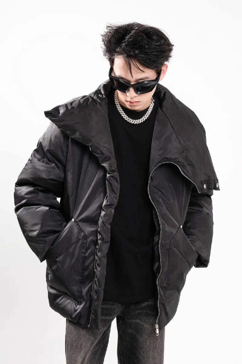 Zip Front Irregular Puffer Jacket