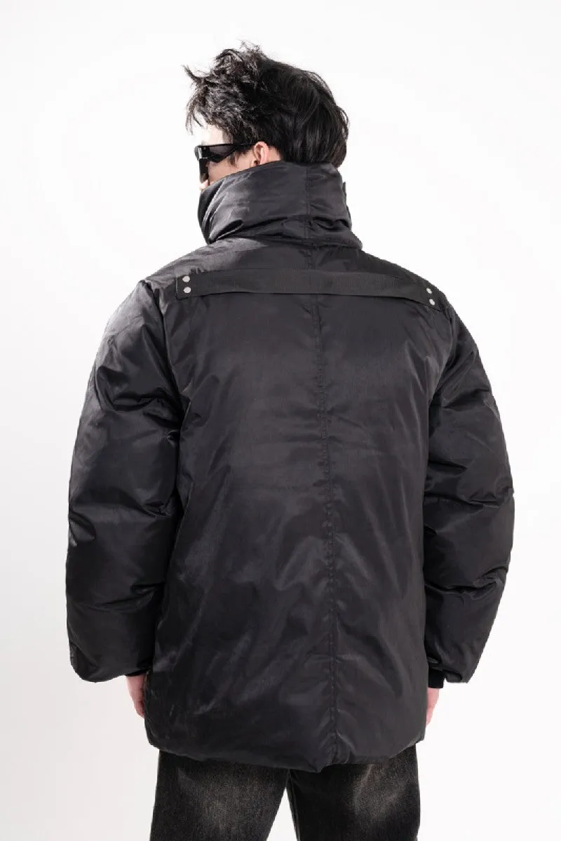 Zip Front Irregular Puffer Jacket