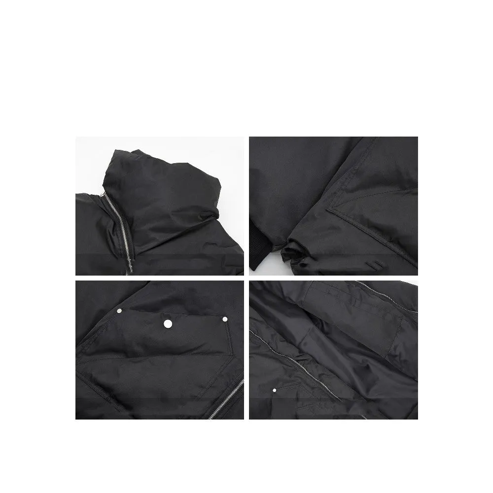 Zip Front Irregular Puffer Jacket