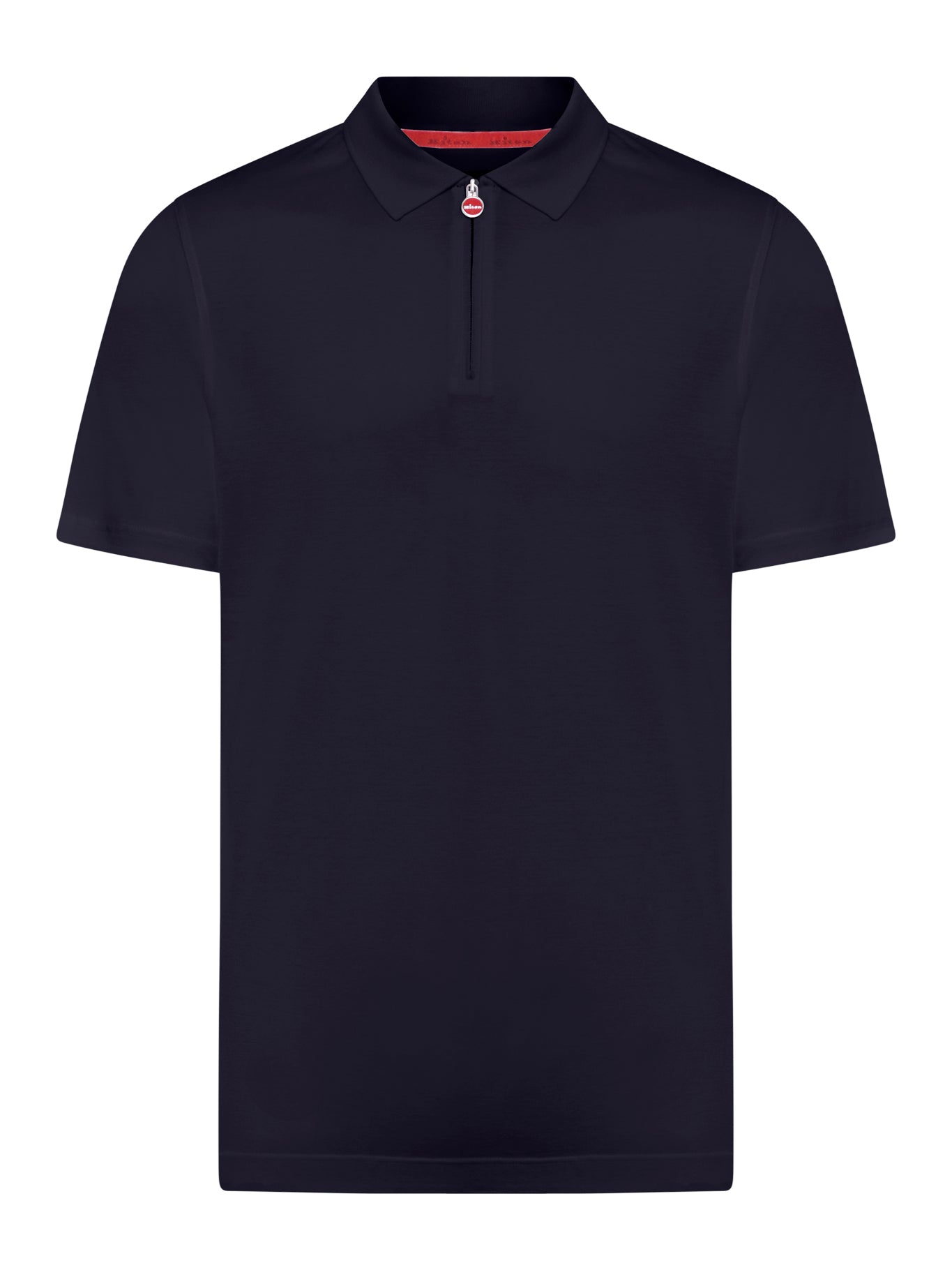 Zippered cotton polo shirt